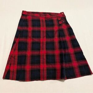 Lands End Red Plaid School Uniform Skirt Girls Size 14S